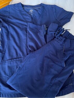 Healing Hands womens Navy Blue Scrub Set